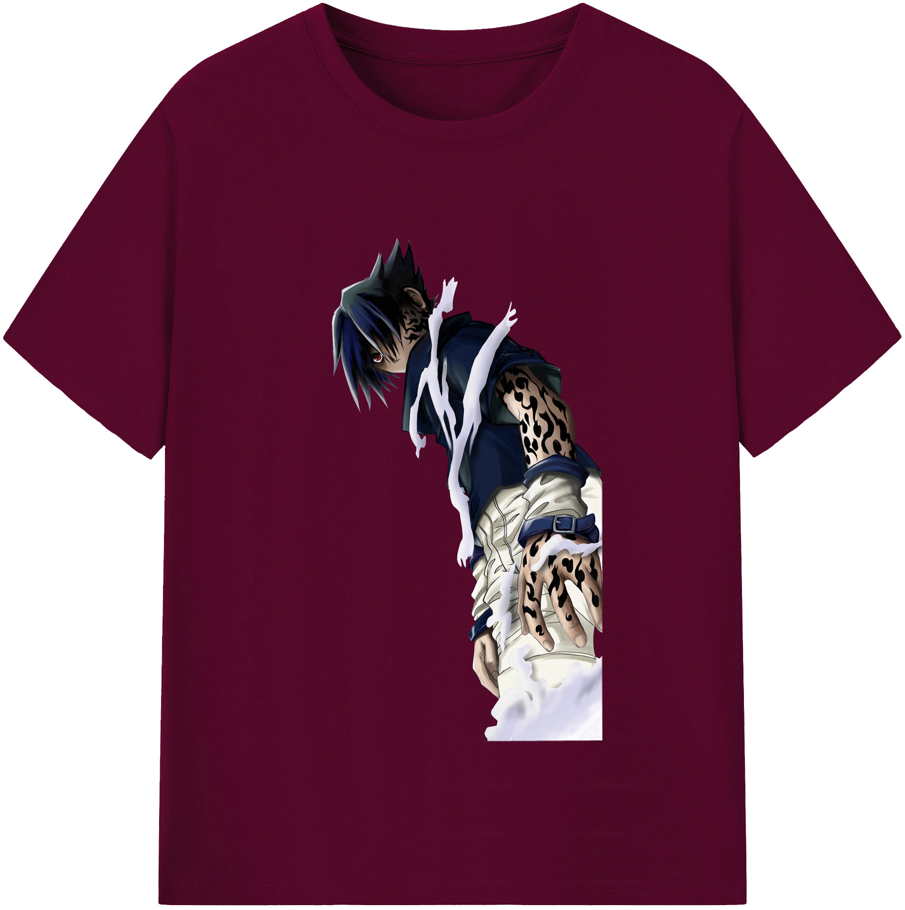 （画像用） NARUTO -ナルト- うちは サスケ Uchiha Sasuke レディースカジュアルプリントTシャツ（綿100％）